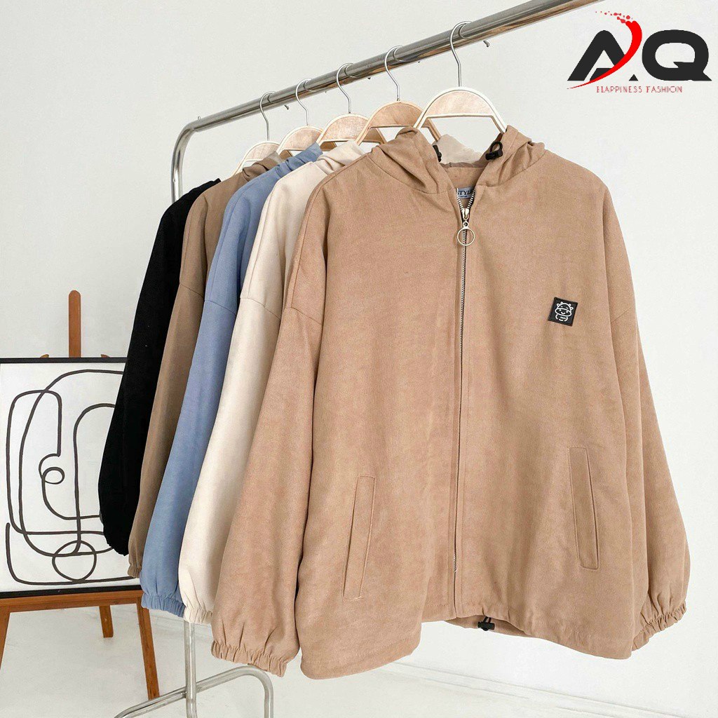 Áo Khoác da lộn áo bomber nhung tăm 2 lớp cao cấp nữ nam uniex xịn xò