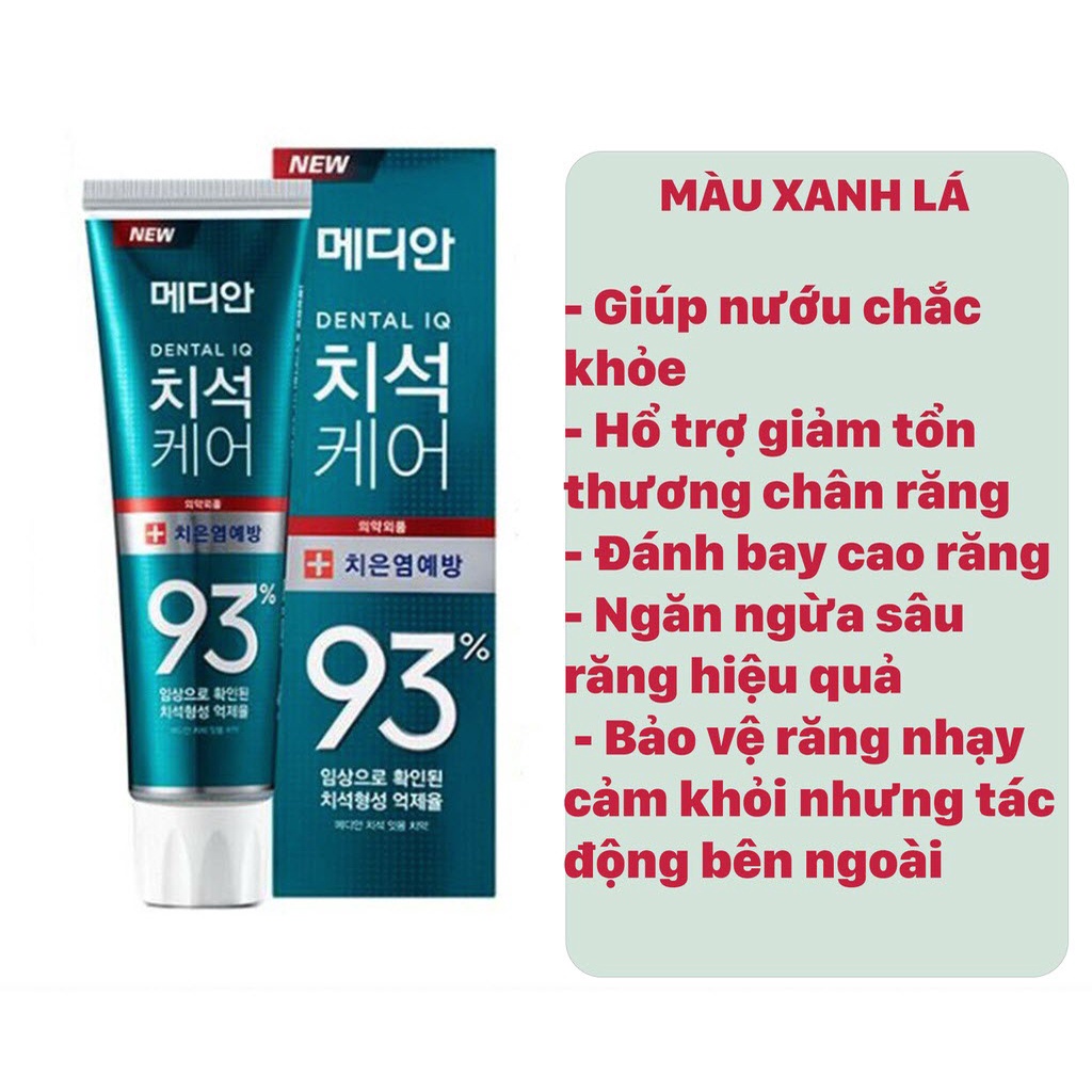 [Hàn Quốc] Kem đánh răng trắng răng MEDIAN DENTAL IQ 93% 120g sáng bóng - hàng chính hãng