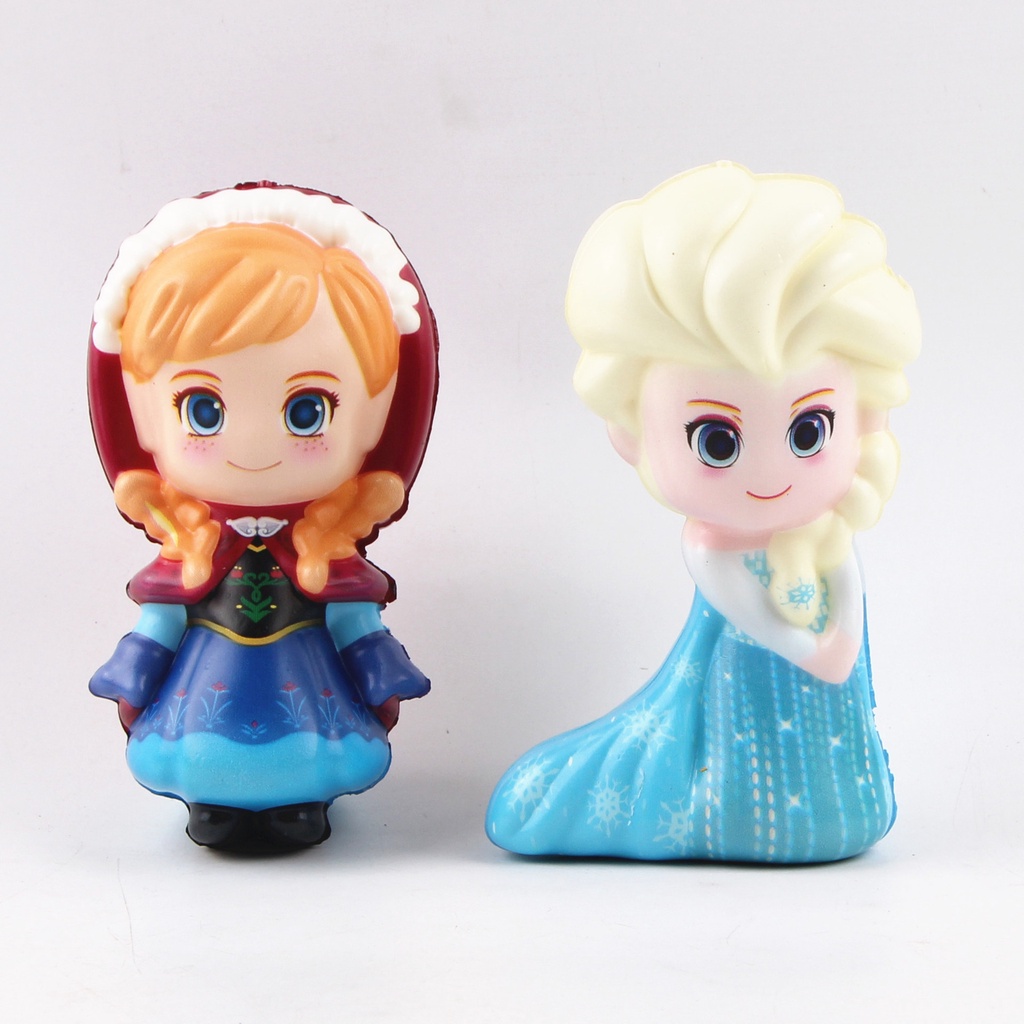 Đồ Chơi Squishy Nữ Hoàng Băng Giá Elsa &amp; Anna Kích Thước 12cm