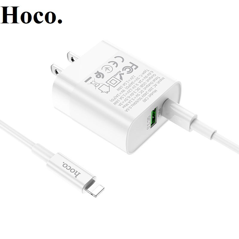 Hoco C80 Củ Sạc Nhanh 18w Power Delivery + QC3.0 - Hàng Chính Hãng