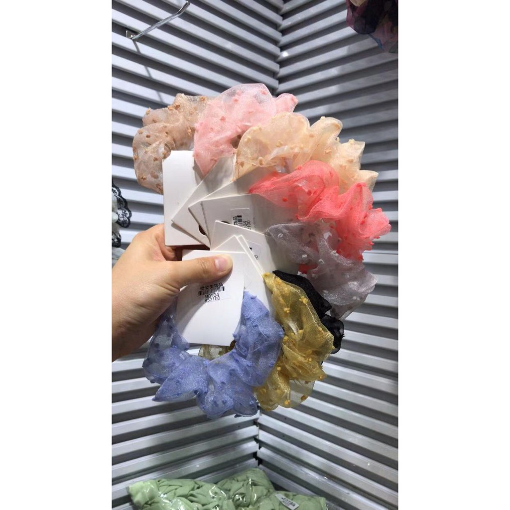 Dây Buộc Tóc Vải Scrunchies Nhiều Màu