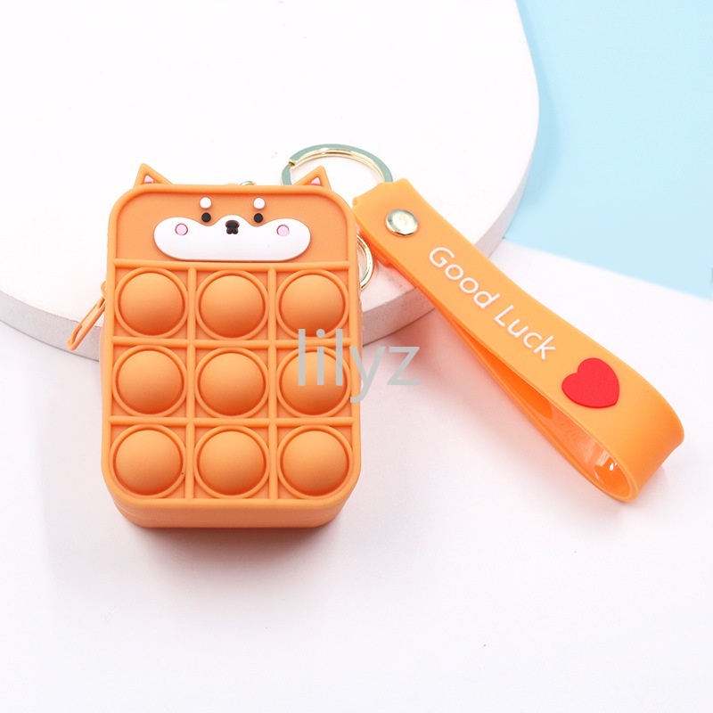 Móc khóa gắn túi bong bóng phong cách hoạt hình xinh xắn dễ thương