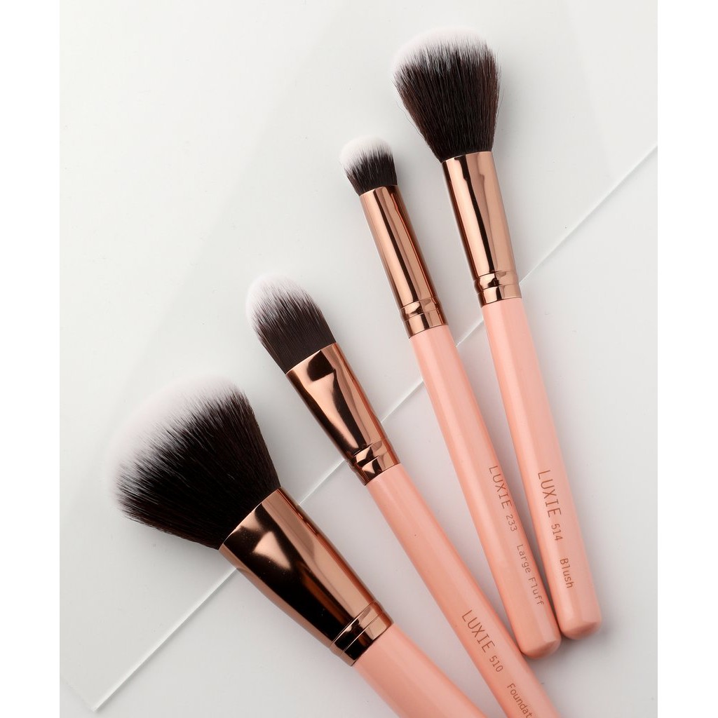 Luxie - Bộ cọ trang điểm 4 cây Face Complexion Rose Gold Collection