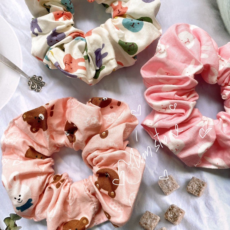 CỘT TÓC SCRUNCHIES THỎ CONY CUTE XINH XẮN, PHỤ KIỆN TÓC HÀN QUỐC ULLZANG HOT