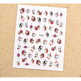 Bộ sticker dán móng trừu tượng siêu bền siêu dính
