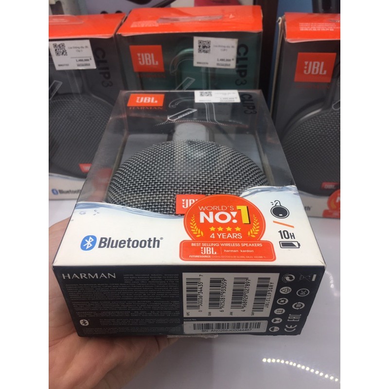 Loa Bluetooth không dây JBL Clip 3 Chống nước - NewSeal Fullbox