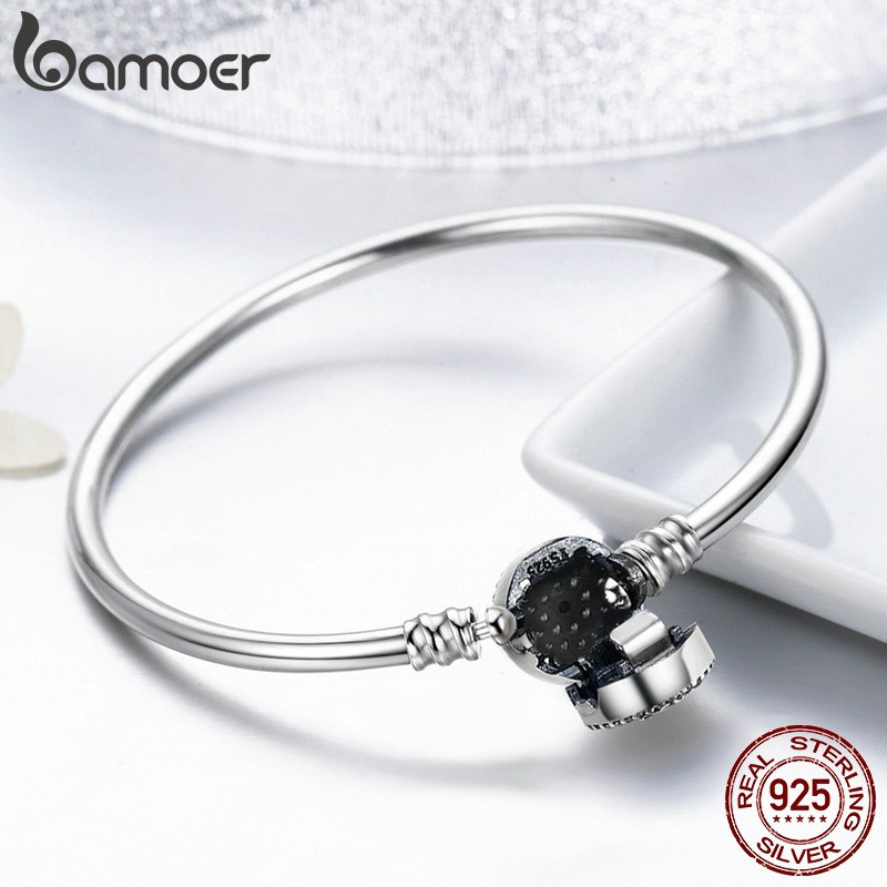 Vòng tay Bamoer chất liệu bạc 925 mặt hình mắt quỷ ngôi sao/bông tuyết thời trang cho nữ