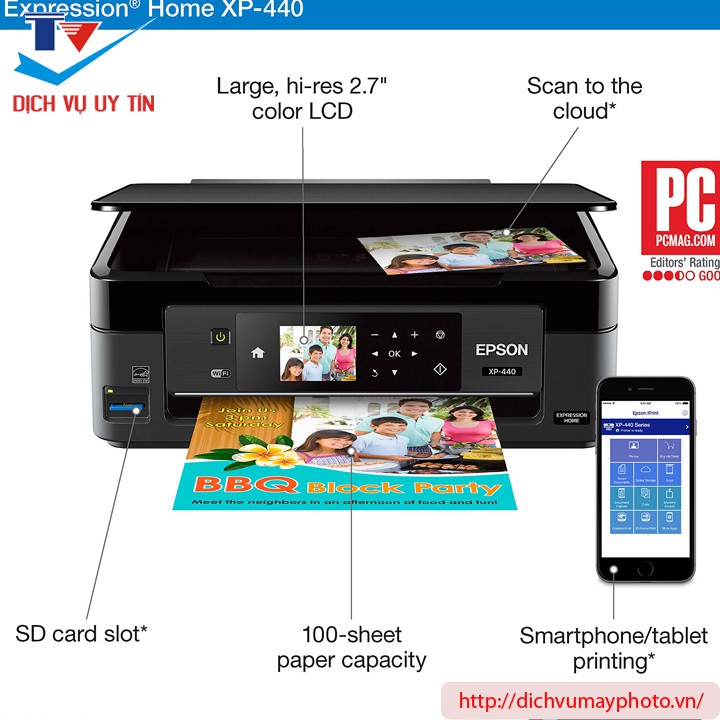 Máy in phun màu Epson XP-440 đa năng có in wifi bền đẹp | BigBuy360 - bigbuy360.vn