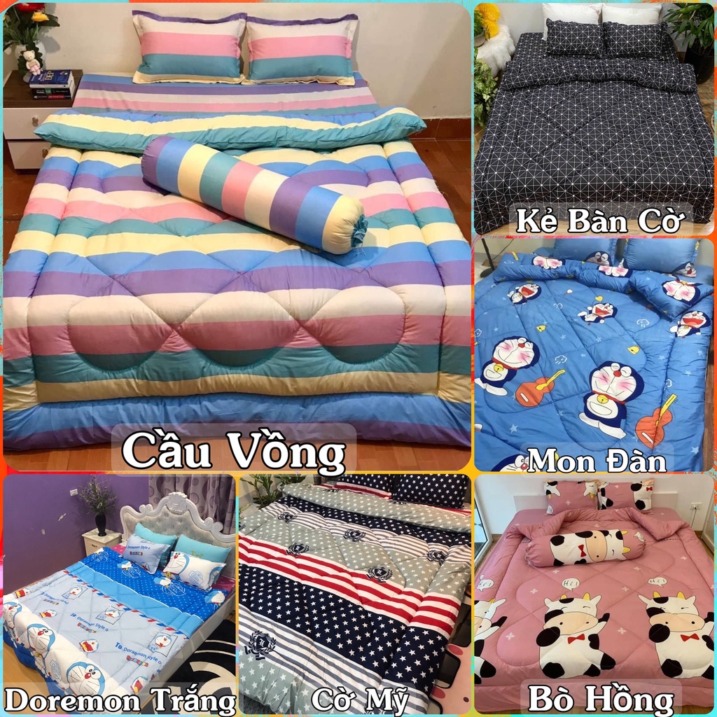 Trọn bộ chăn phao ga gối poly cotton ( nhiều mẫu)