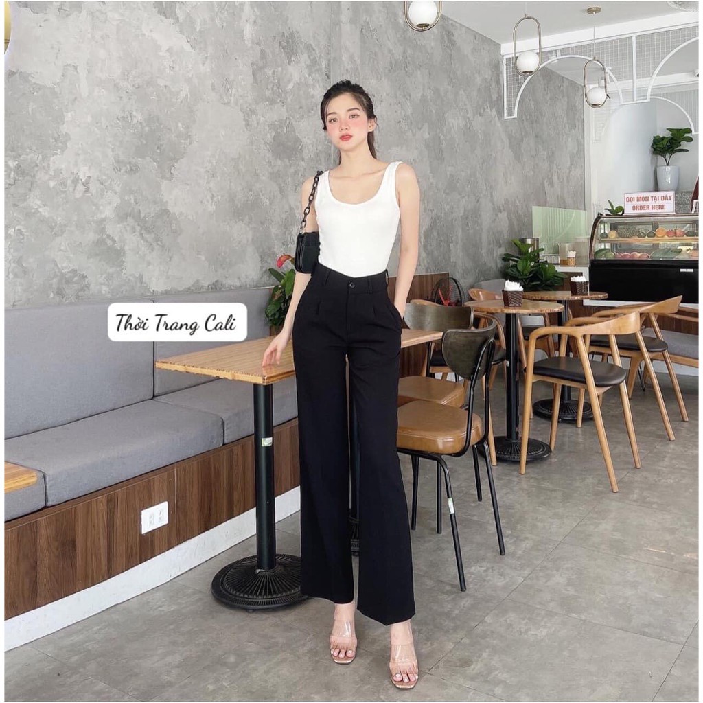 Quần ống rộng nữ lưng cao đẹp dễ phối đồ.OX38 | BigBuy360 - bigbuy360.vn