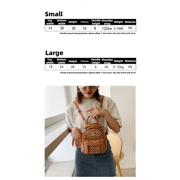 Balo mini đính đinh tán phong cách Hàn Quốc thời trang cá tính cho nữ