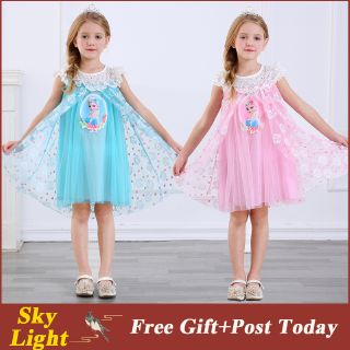 Đầm Công Chúa Elsa Xinh Xắn Cho Bé Gái