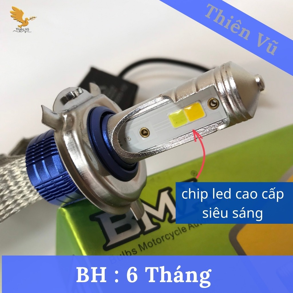 Đèn Pha Led Cos Vàng Pha Trắng 40w Siêu Sáng Chính Hãng BMA Chân H4 ,T19 ,M5, Bảo Hành 6 Tháng