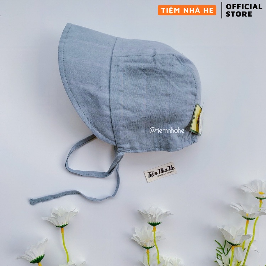 Mũ Bonnet Vành Cho Bé Trai Gái Tiệm Nhà He Phù Hợp Trẻ Em Sơ Sinh Trở Lên Bảo Vệ Đầu Họa Tiết Dễ Thương