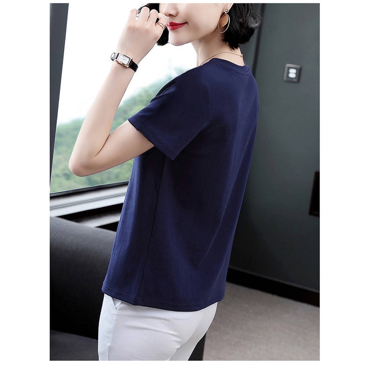 Áo thun tay ngắn thời trang dành cho phụ nữ trung niên