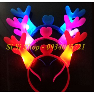 Cài tóc noel sừng hươu có đèn led