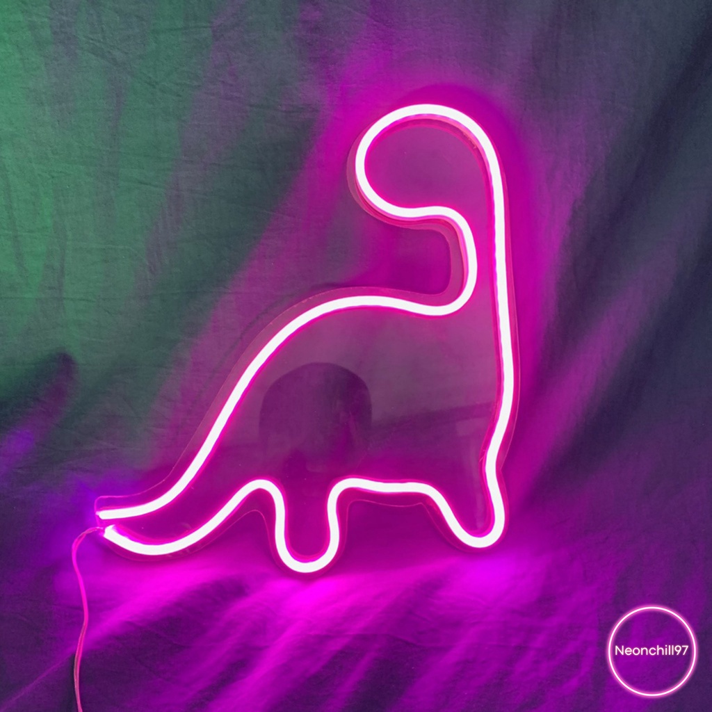 Đèn led neon khủng long, Neonchill97,25 x 20 cm, Decor trang trí phòng ngủ
