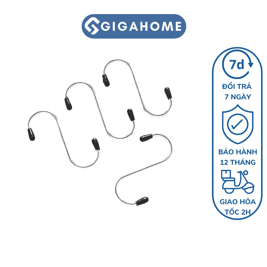 Combo 4 Móc Treo Đồ Hình Chữ S GIGAHOME Có Đầu Tròn Không Hư Quần Áo 9267