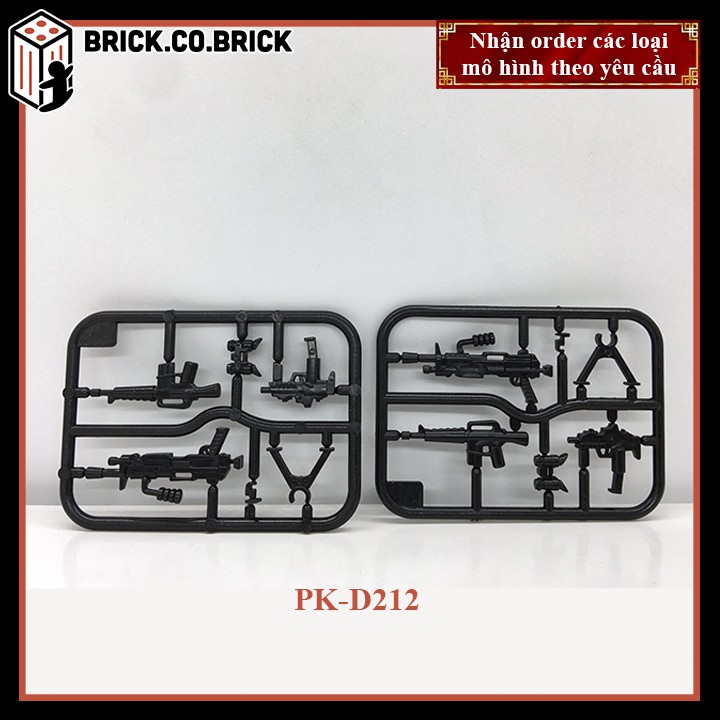 Phụ kiện MOC Army- Vũ Khí Vỉ Súng - Đồ chơi lắp ráp minifig và non-lego trang trí quân đội - PK-D212