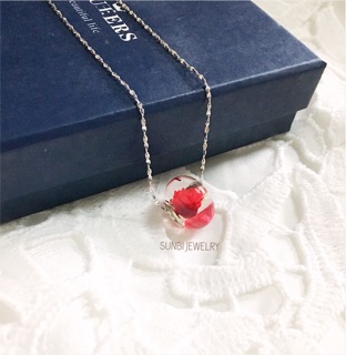 Dây chuyền resin hoa thật handmade