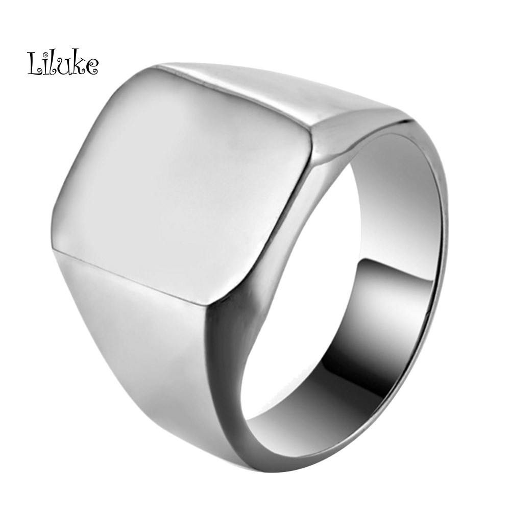 Nhẫn Bản Rộng Hình Vuông Cá Tính Cho Nam