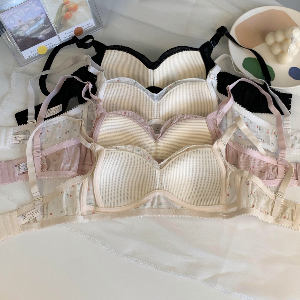 Set Áo Lót Nâng Ngực + Quần Lót Nữ Họa Tiết Hoa Thời Trang