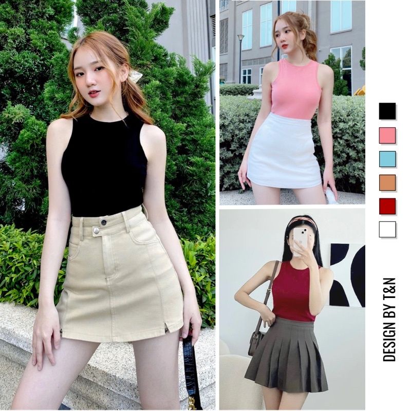 áo ba lỗ tank top dáng dài .