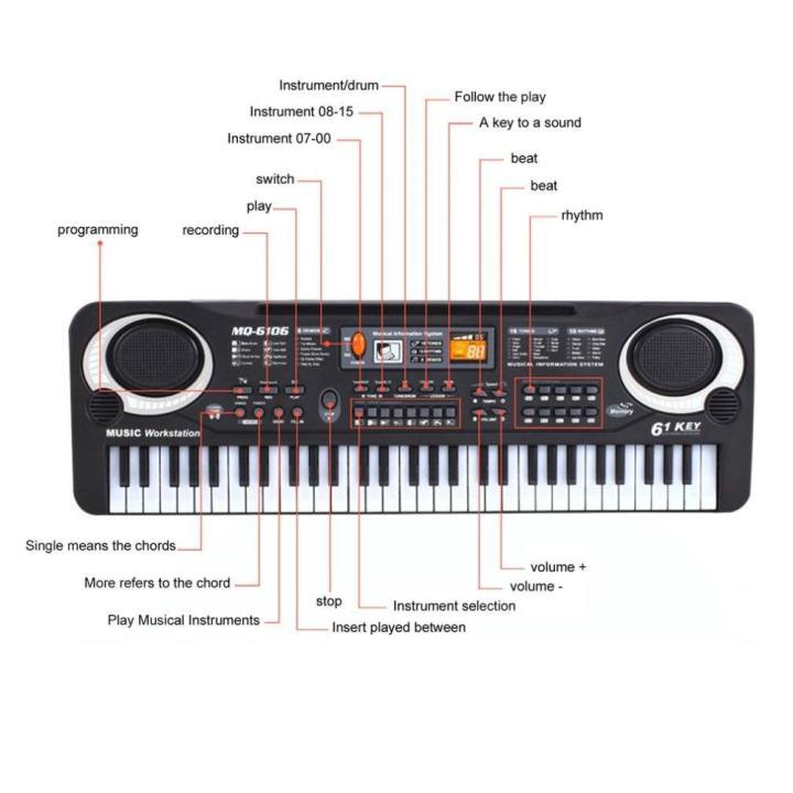 Đàn piano cho NHẠC SĨ TÀI TỬ NHÍ Piano 61 keys Micro USB Plug - HanruiOffical
