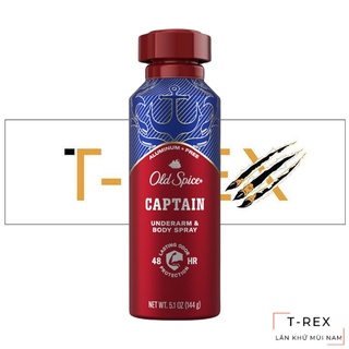 Xịt Khử Mùi Old Spice Captain Aluminum Free Body Spray Fresh Scent Of Water, Citrus & Subtle Green Notes 144Gr