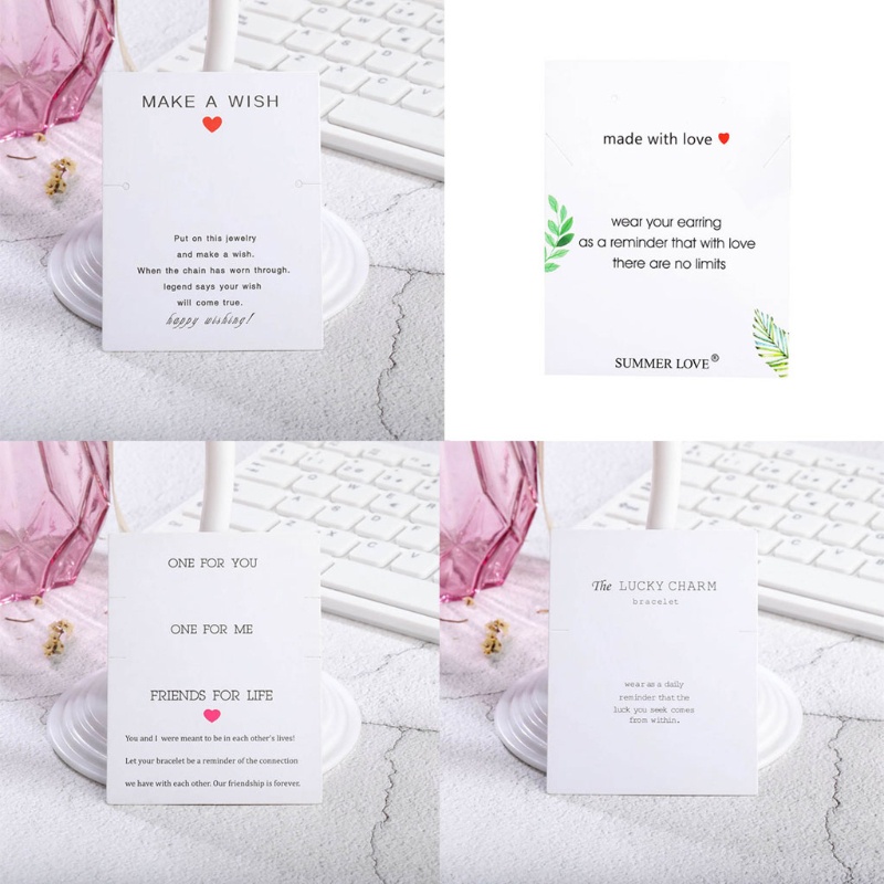 Set 100 Tấm Thẻ Trưng Bày Vòng Tay Họa Tiết Chữ Thank You Độc Đáo