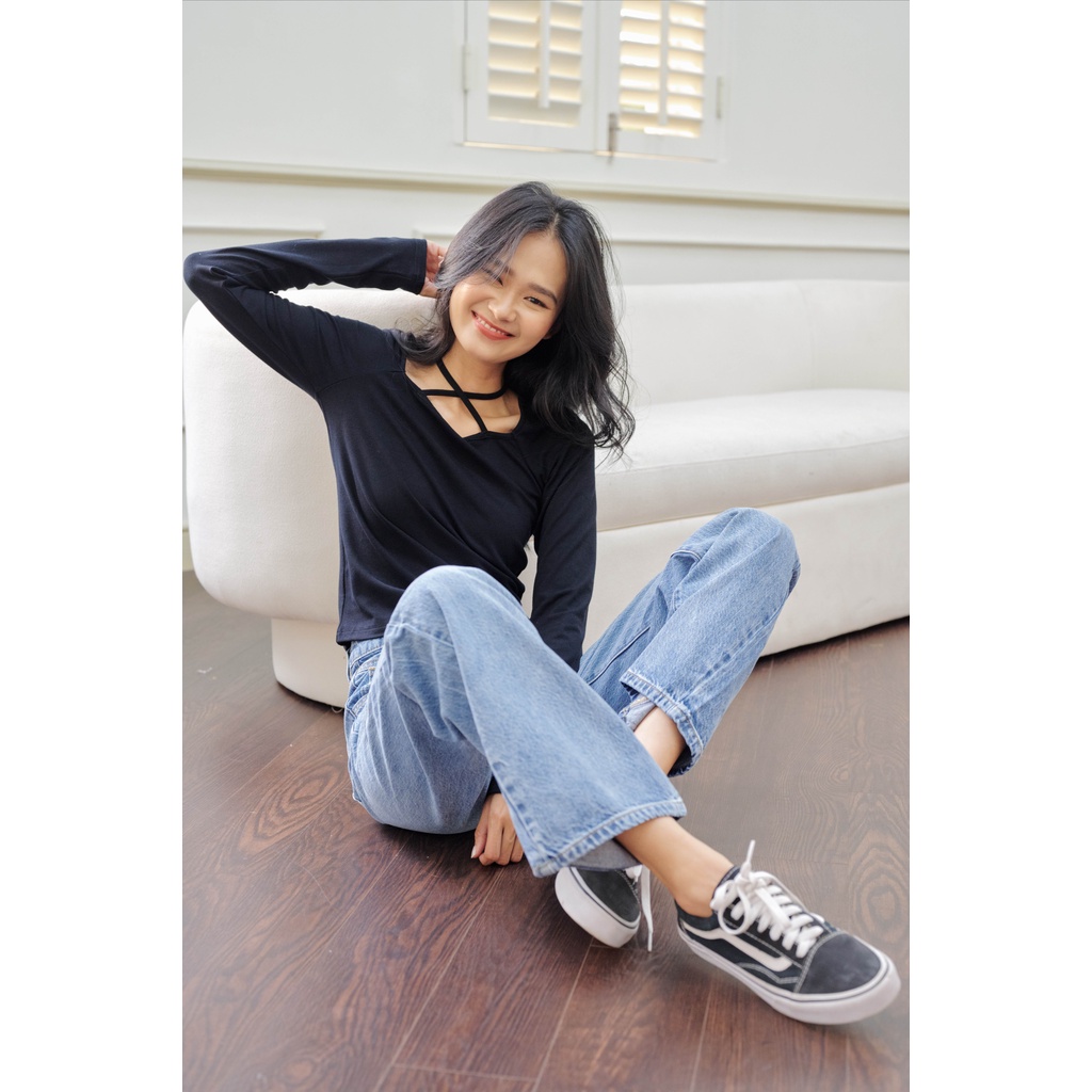 Quần jeans culottes cotton 4 nút 2 màu LENCLOTHING 8395-8396