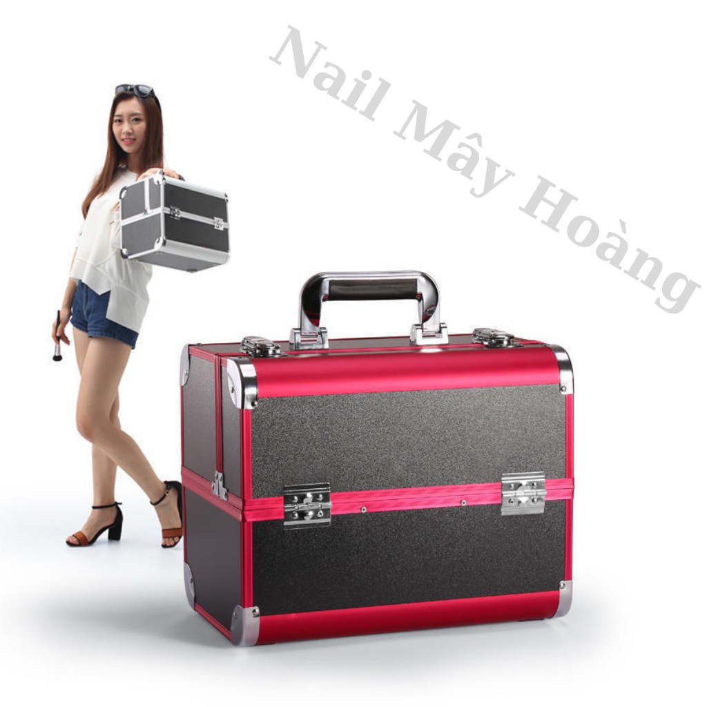 [Mã 44FMCGSALE1 giảm 10% đơn 250K] Cốp nail size to 2 tầng đựng full đồ Nail-Mi-phun xăm-trang điểm ( cỡ 32x21x26 cm)