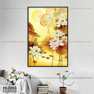Tranh treo tường canvas sen vàng | ms hl0003