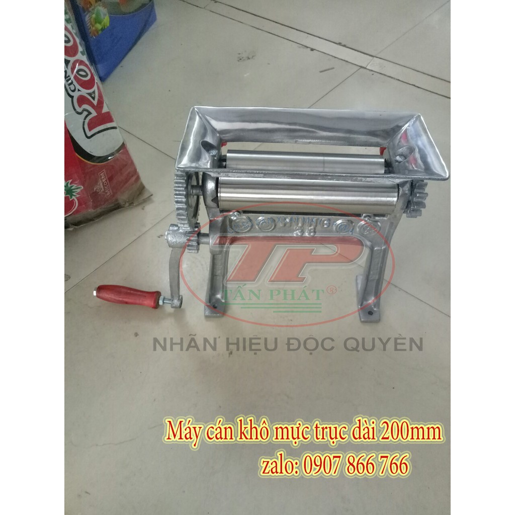 Máy cán khô mực lớn - trục cán dài 200mm