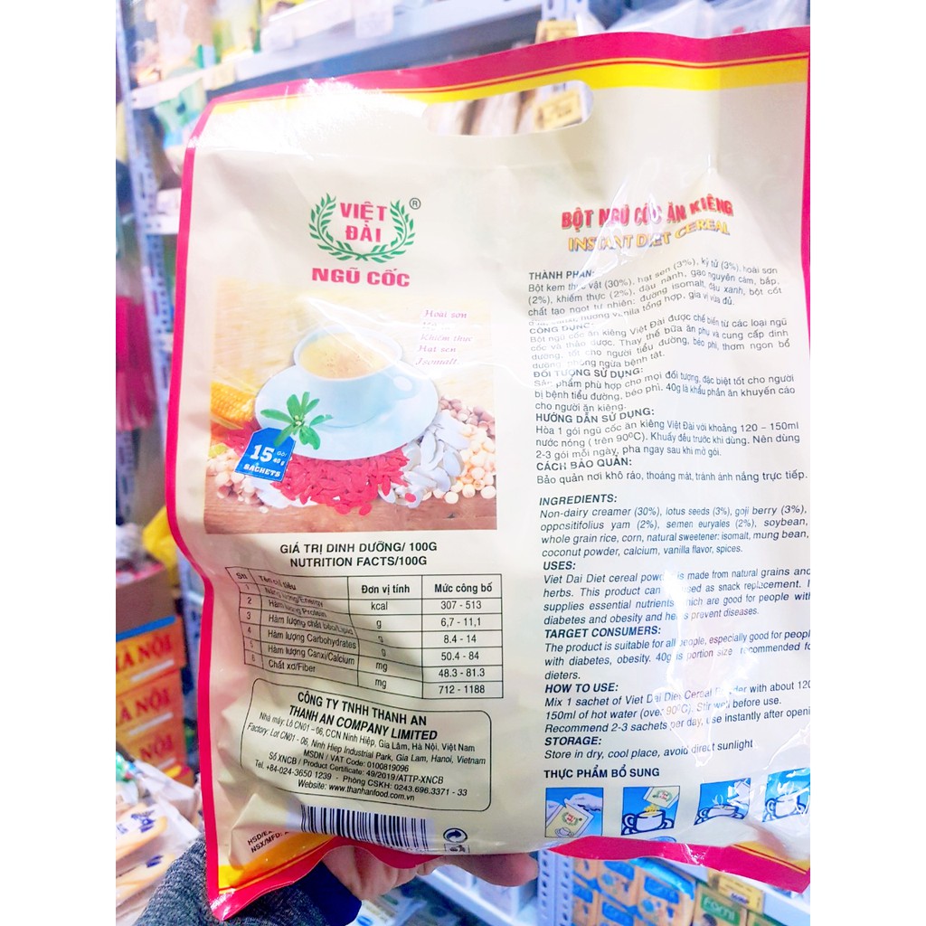 ĂN KIÊNG túi 400G Bột ngũ cốc Việt Đài Ngũ cốc dinh dưỡng sạch chất lượng an toàn chính hãng