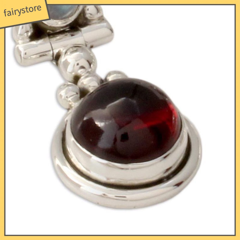 Khuyên Tai Đính Đá Ruby Giả Phong Cách Cổ Điển Thanh Lịch Dành Cho Nữ