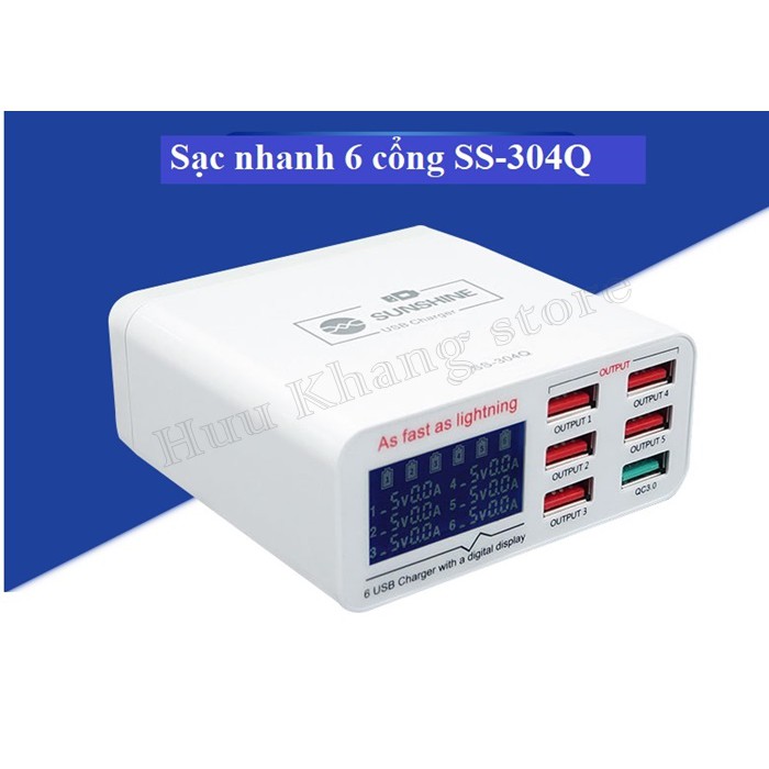 Sạc nhanh 6 cổng Sunshine | SS-304Q