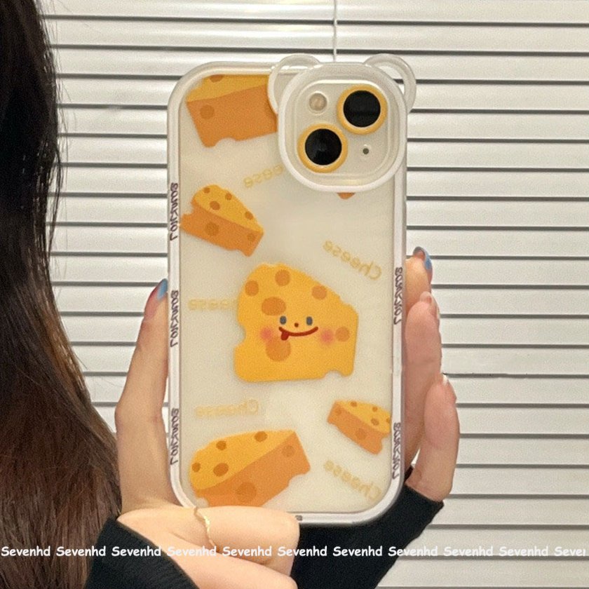 Ốp Điện Thoại Họa Tiết Tai Gấu / Phô Mai Cho iPhone 13 12 11 Pro Max Xs Max Xr X 7 8 6 6s Plus