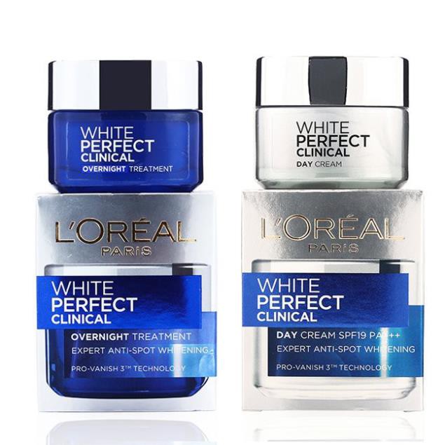 (cty) Kem dưỡng da trắng mịn và giảm thâm nám L'oreal White Perfect Clinical Ngày và Đêm