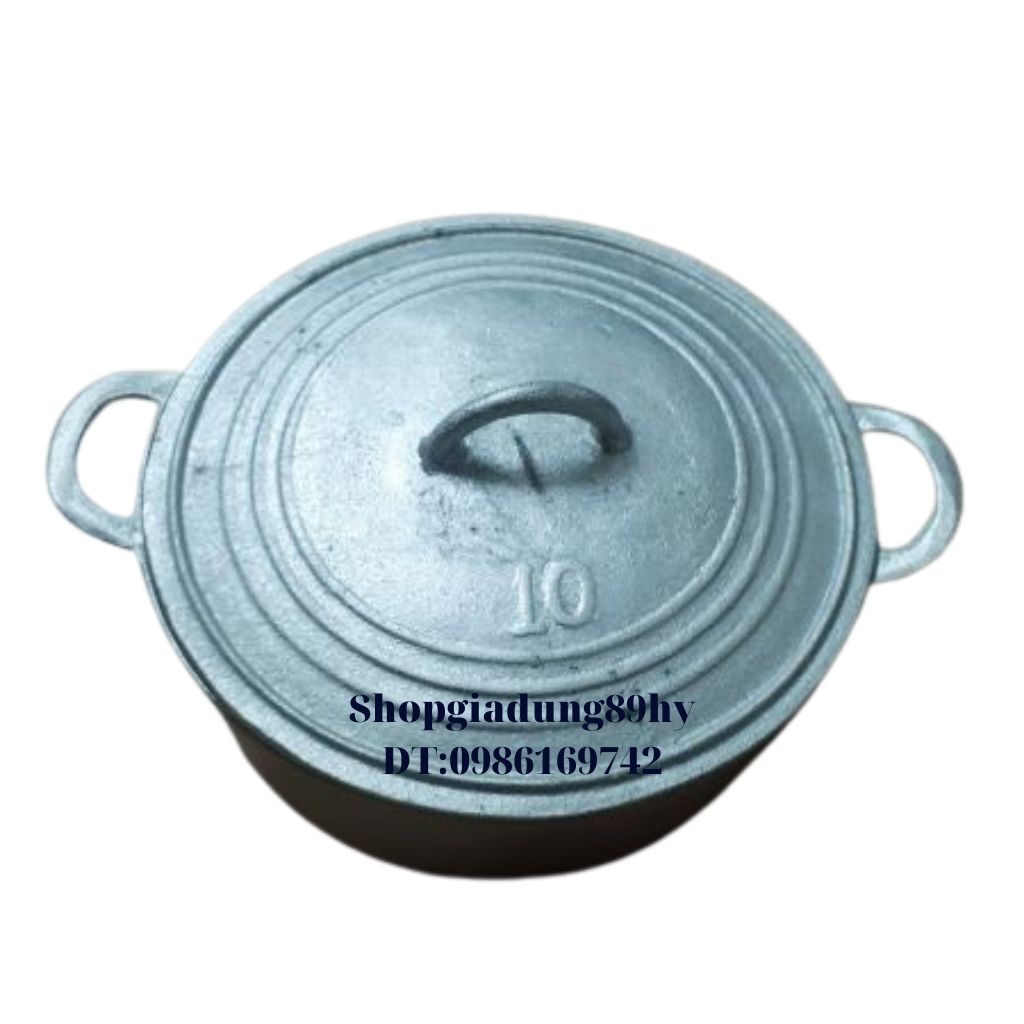Nồi gang đúc thủ công, nồi gang nấu cơm, nấu cơm cháy đk 18cm-30cm