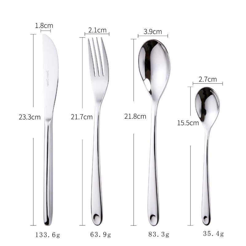 Ready Stock High Quality Forged Flatware Smooth Hotel Household Reusable  Dinnerservice Minimalist Style Tableware 304 Stainless Steel  Aristocratic Silver Cutlery Spoon Fork And Knife Western Cutlery Easy To Clean High Level of Appearance