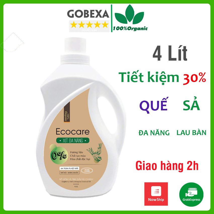 Chai 4 lít refill xịt lau bàn Ecocare, xịt đa năng Ecocare dùng cho mọi bề mặt