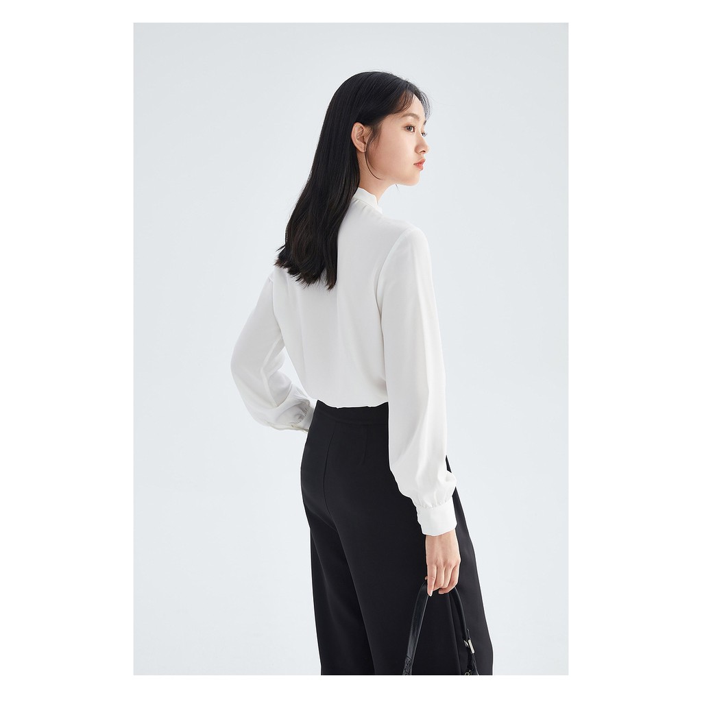 Áo Thời Trang Công Sở Nữ Cổ Nhật Thắt Nơ Trẻ Trung, Sơ Mi Trắng Basic Quyên Fashion AA509