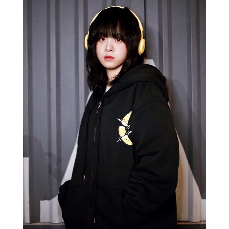 [TẶNG TÚI TOTE] Áo Khoác Trái Chuối Hoodie Zip-Up Black Monkey - Banana Killer Màu Đen | BigBuy360 - bigbuy360.vn