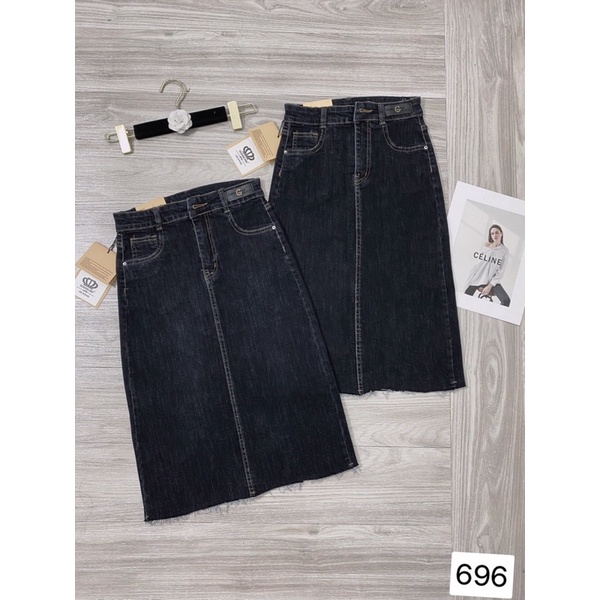 Chân váy jeans dáng dài co dãn hàng đẹp