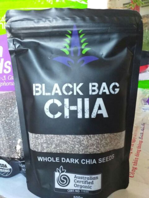 HẠT CHIA ÚC EM Super Foods Black Bag Chia . Combo 2 túi 1kg ( túi 500gr)