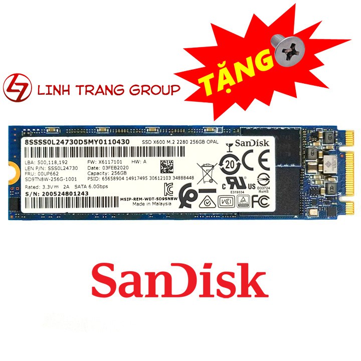 Ổ cứng SSD M.2 SATA SanDisk X600 256GB - bảo hành 3 năm - SD104 | BigBuy360 - bigbuy360.vn