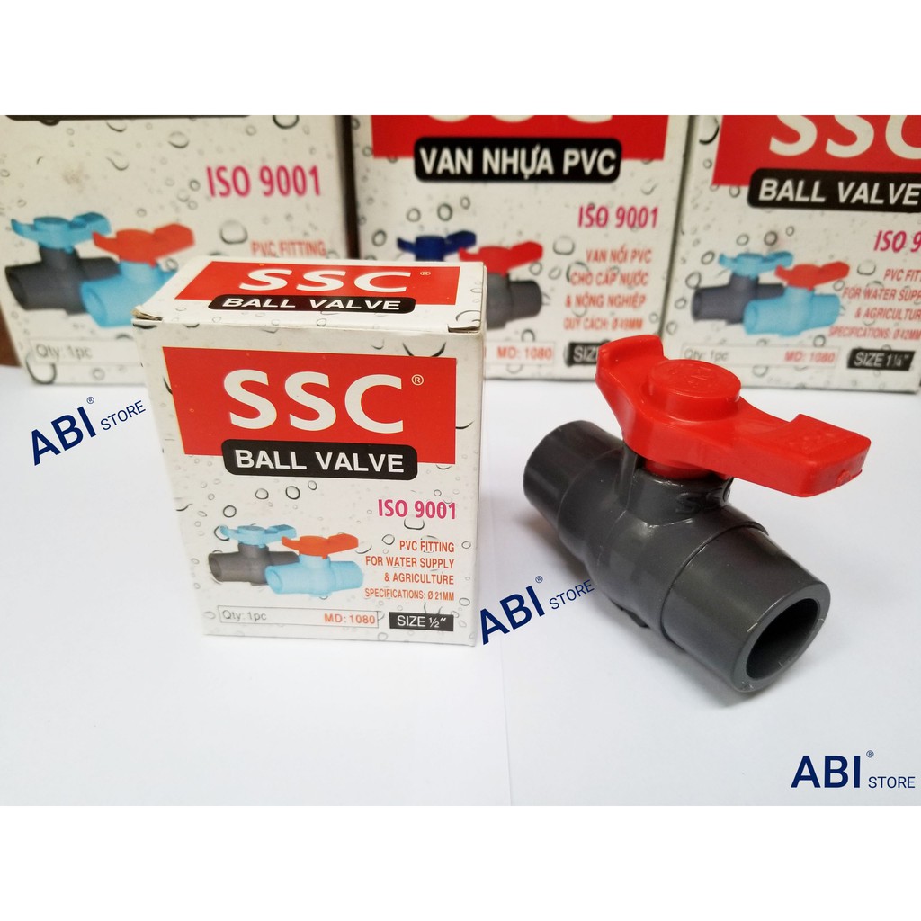 Van nhựa SSC 21 (1/2) và 27 (3/4), Van PVC khóa nước chính hãng