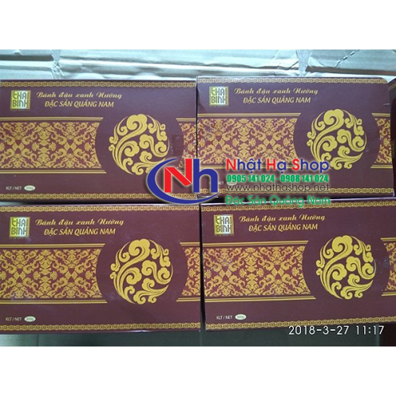 (QUÀ TẾT)Bánh đậu xanh nướng Thái Bình 300g có nhân