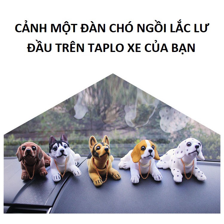 Chó lắc lư để taplo xe hơi, chó gật gù ô tô trang trí taplo ô tô gần gũi dễ thương - 7 mẫu tùy chọn